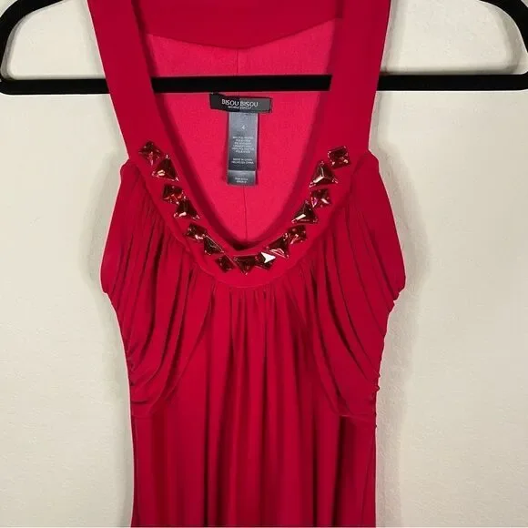 Bisou Bisou NWOT Magenta Rhinestone Cocktail Dress - Picture 1 of 5